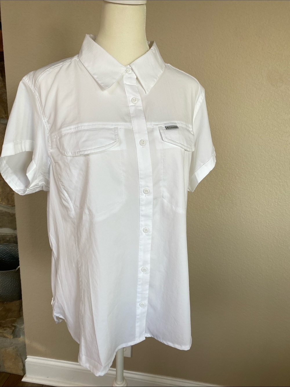 Columbia Sportswear Outdoor Omnishade  White Button-Down Women’s Shirt XL 16-18